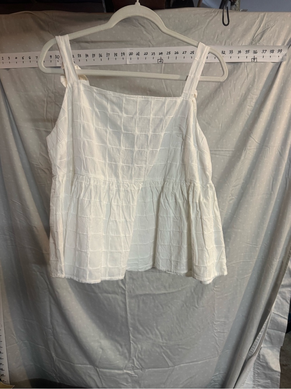 ASOS White Square-Texture Peplum Cami